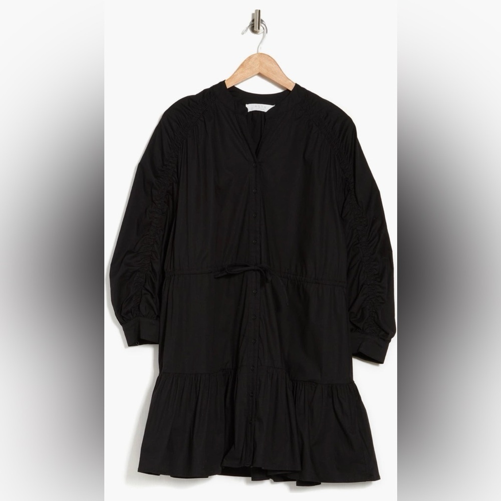 ASTR Black Puff Sleeve Mini Dress
